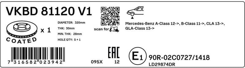 Brake Disc VKBD 81120 V1