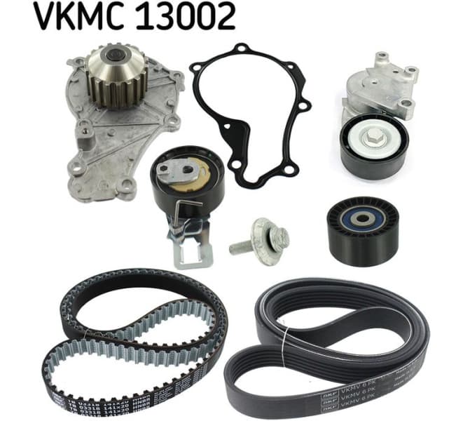Water Pump + Timing/V-ribbed Belt Set MASTERKIT VKMC 13002