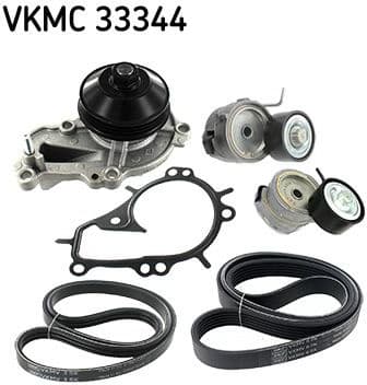 Water Pump + V-ribbed Belt Kit VKMC 33344