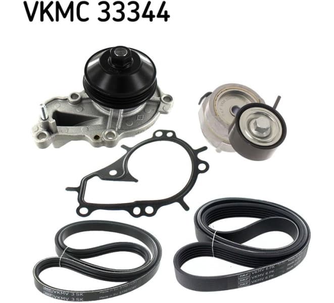 Water Pump + V-ribbed Belt Kit VKMC 33344 - image 2