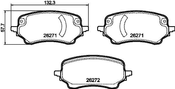Brake Pad Set, disc brake 8DB 355 040-991