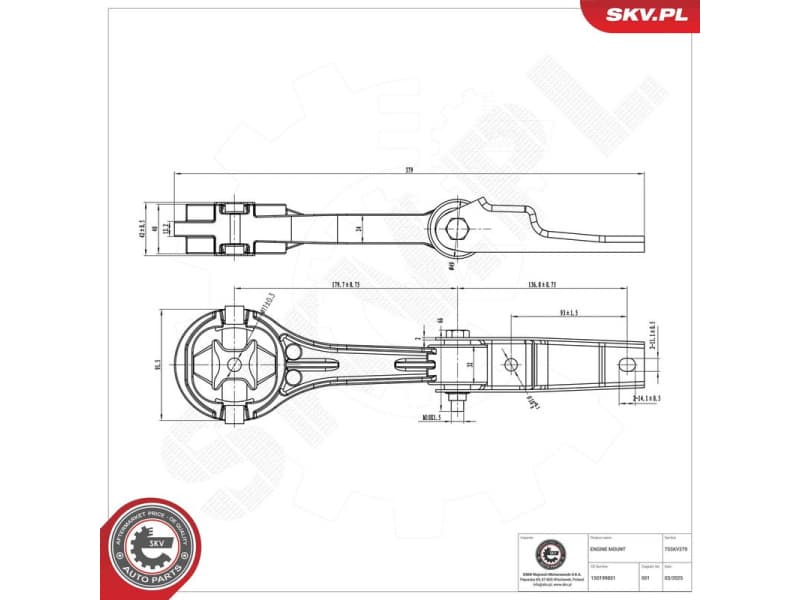 Mounting, engine 75SKV279