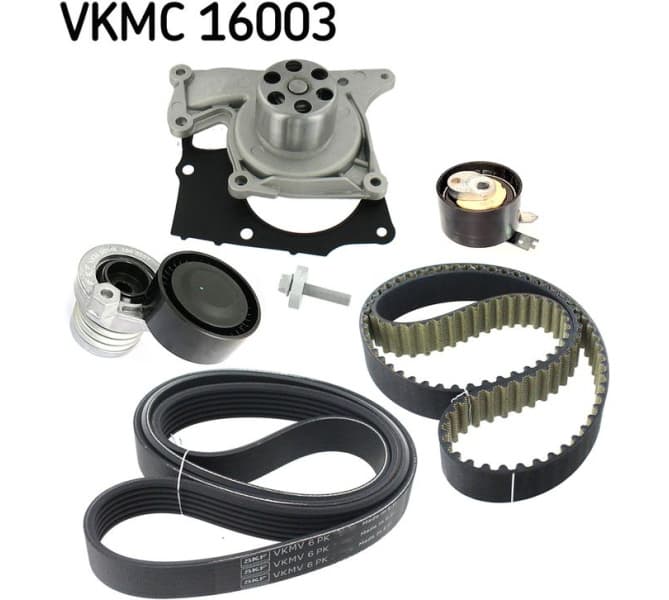 Water Pump + Timing/V-ribbed Belt Set MASTERKIT VKMC 16003