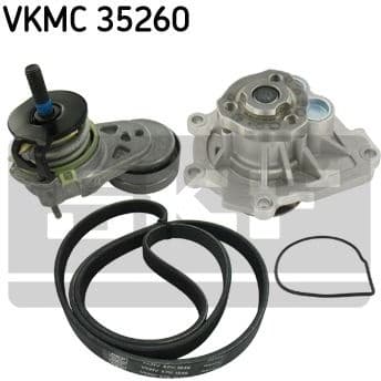 Water Pump + V-ribbed Belt Kit VKMC 35260