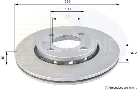 Brake disc, 1pcs FRONT ADC1413V - image 2