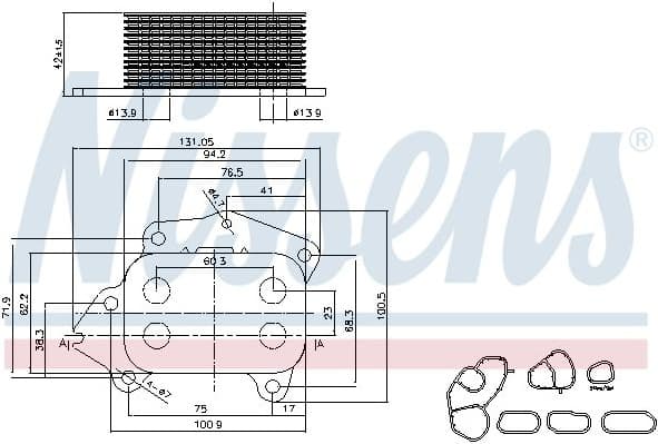 Oil Cooler, engine oil ** FIRST FIT ** 90670