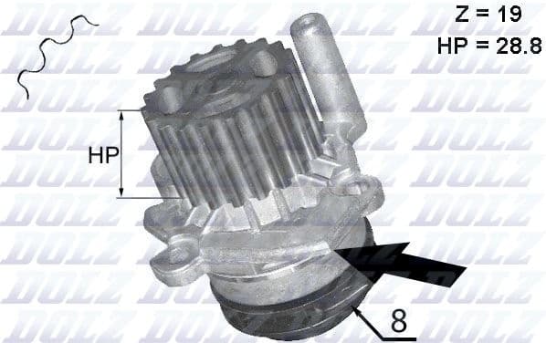Water Pump, engine cooling A224
