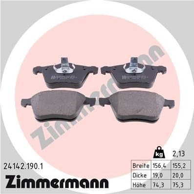 Brake Pad Set, disc brake 24142.190.1