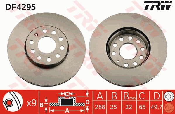 Brake discs kit front (2pcs), Top Quality DF4295 - image 4