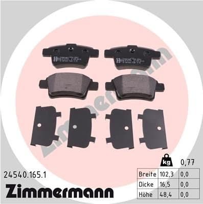 Brake Pad Set, disc brake 24540.165.1