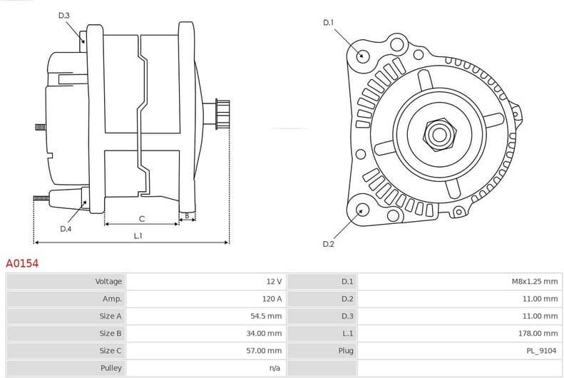 Alternator AS A0154 - image 5