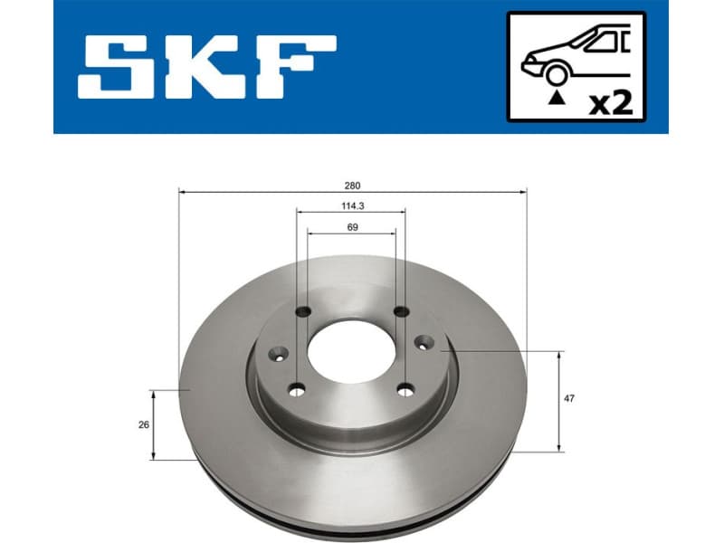 Brake Disc VKBD 80703 V2 - image 2