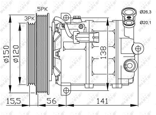 Compressor, air conditioning GENUINE 32673G - image 5