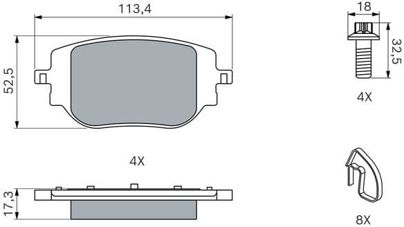 Brake Pad Set, disc brake 0 986 460 184