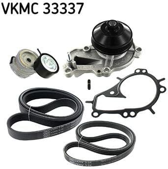 Water Pump + V-ribbed Belt Kit VKMC 33337