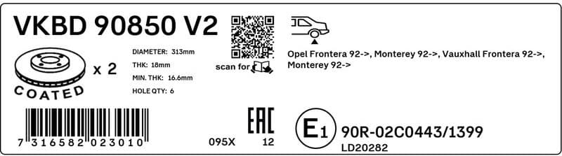 Brake Disc VKBD 90850 V2 - image 3