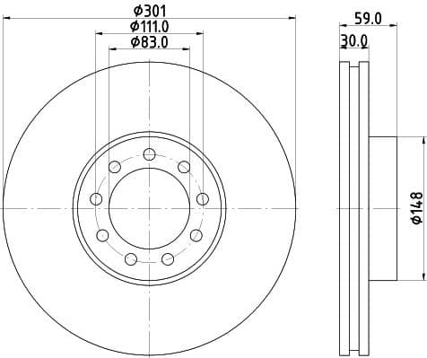Brake Disc PRO 8DD 355 115-531 - image 4