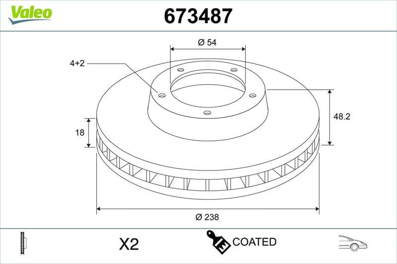 Brake Disc COATED 673487