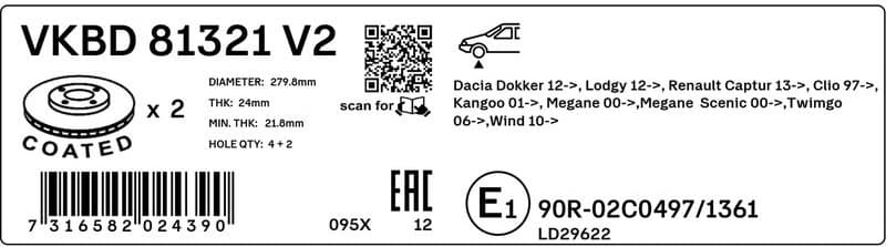 Brake Disc VKBD 81321 V2 - image 2