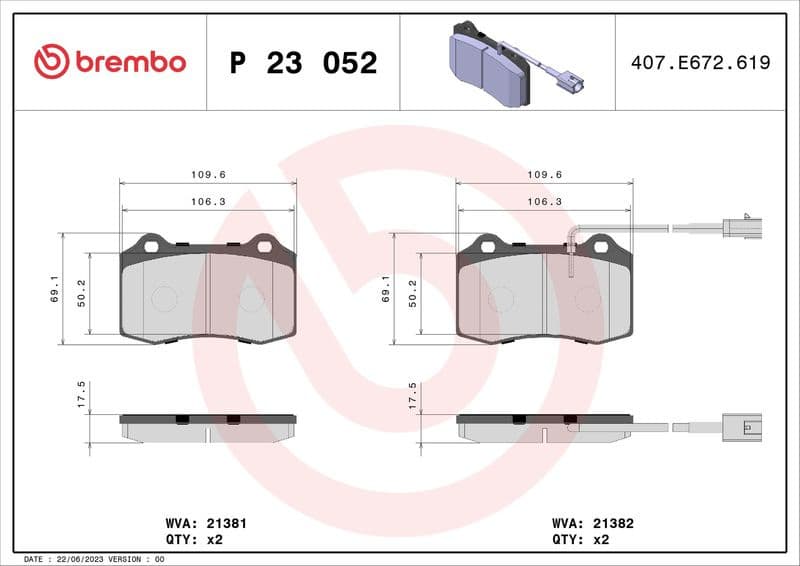 Brake Pad Set, disc brake PRIME LINE P 23 052