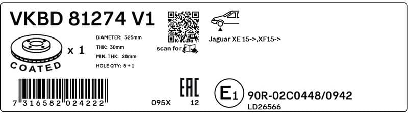 Brake Disc VKBD 81274 V1 - image 3