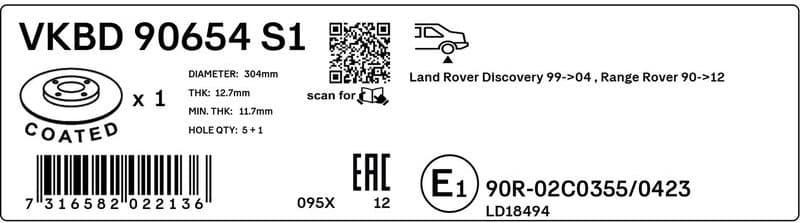 Brake Disc VKBD 90654 S1 - image 3