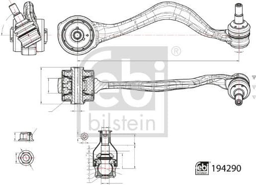 Control/Trailing Arm, wheel suspension 194290