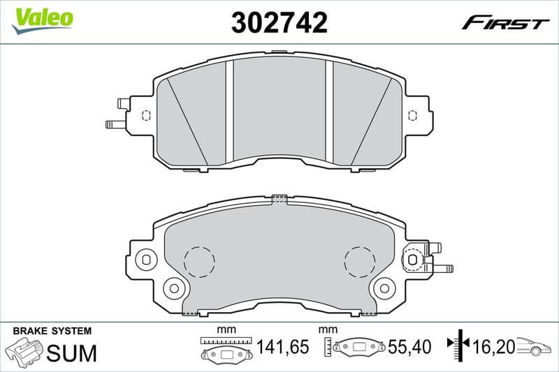 Brake Pad Set, disc brake ESSENTIAL 302742