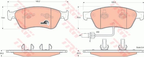Brake pads front, Top Quality GDB1553