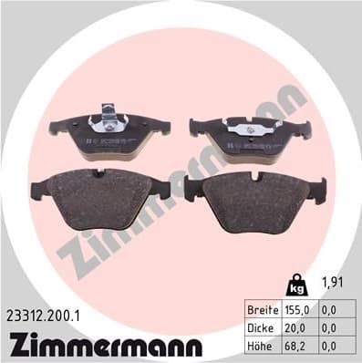 Brake Pad Set, disc brake 23312.200.1