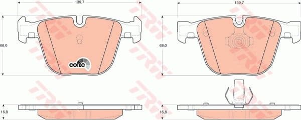 Brake pads rear, Top Quality GDB1502