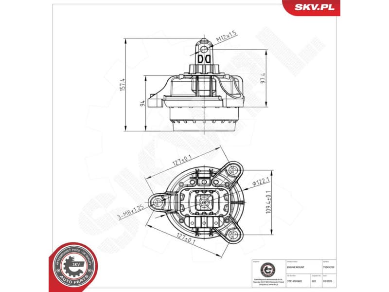 Mounting, engine 75SKV250
