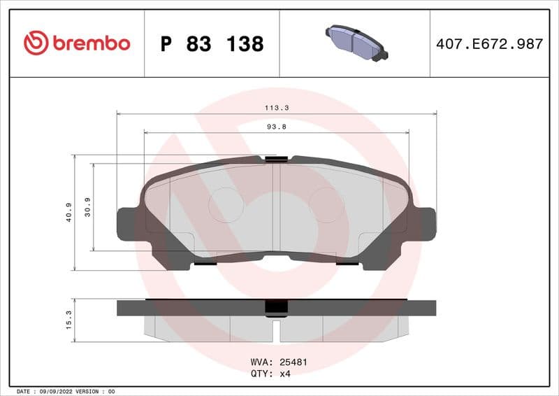 Brake Pad Set, disc brake PRIME LINE P 83 138