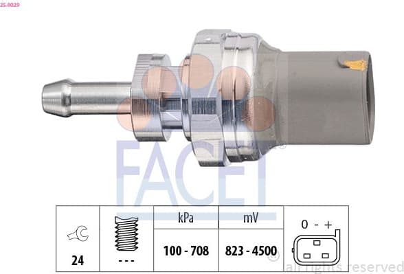 Sensor, exhaust pressure OE Equivalent 25.0029