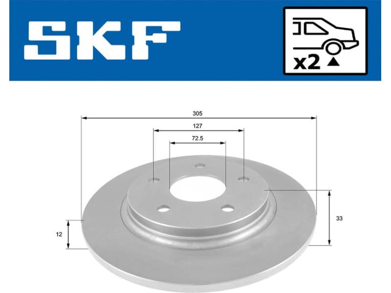 Brake Disc VKBD 90711 S2 - image 2