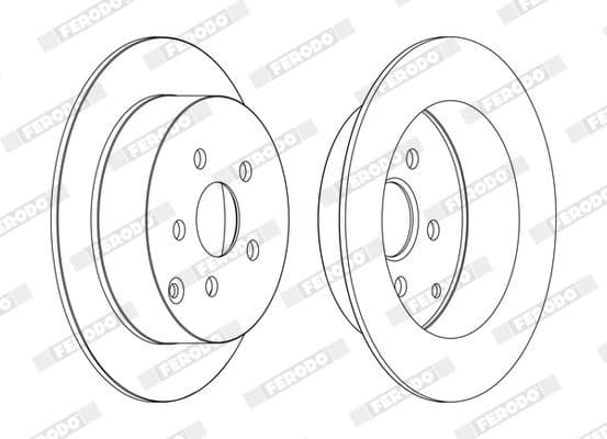 Brake discs kit rear, (2pcs), Top Quality DDF1485C