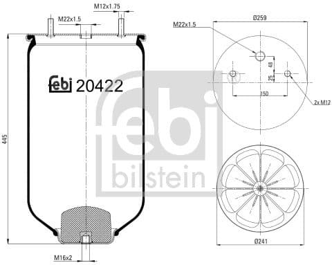 Bellow, air suspension 20422