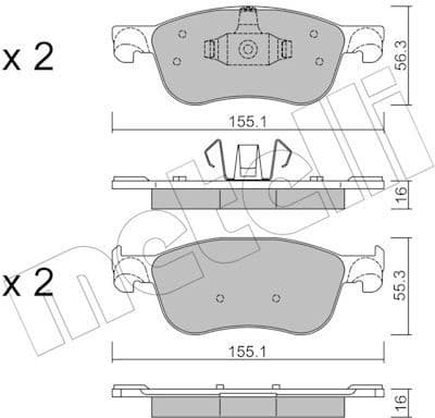 Brake Pad Set, disc brake 22-1142-0