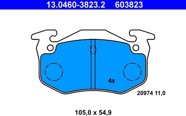 Brake Pad Set, disc brake 13.0460-3823.2 - image 2