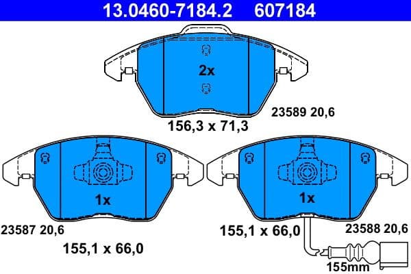 Brake Pad Set, disc brake 13.0460-7184.2 - image 2