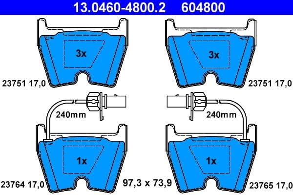 Brake Pad Set, disc brake 13.0460-4800.2 - image 2