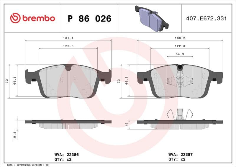 Brake pads front, Top Quality P86026 - image 3