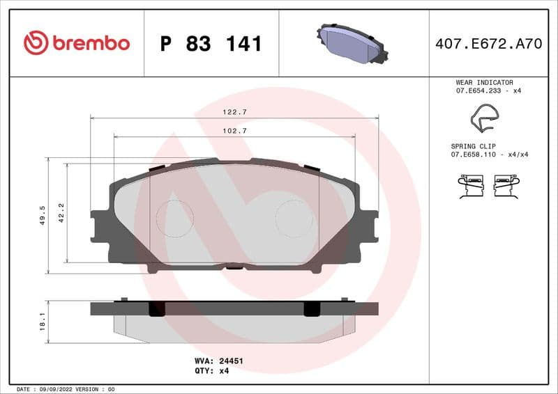 Brake Pad Set, disc brake PRIME LINE P83141 - image 3