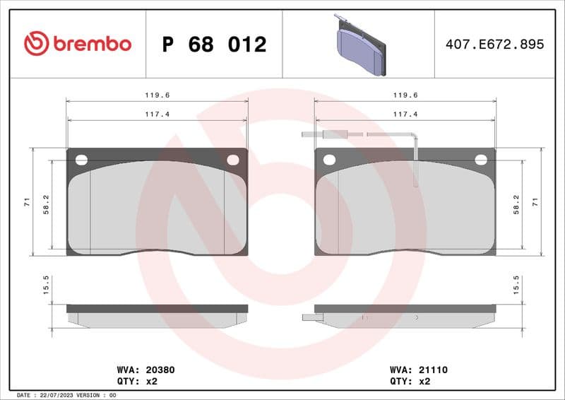 Brake Pad Set, disc brake PRIME LINE P68012 - image 3
