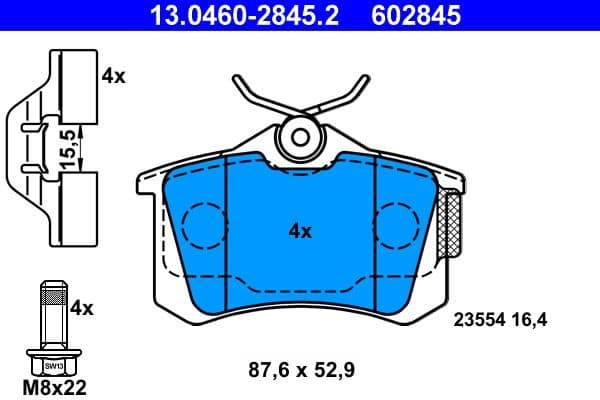 Brake Pad Set, disc brake 13.0460-2845.2 - image 2