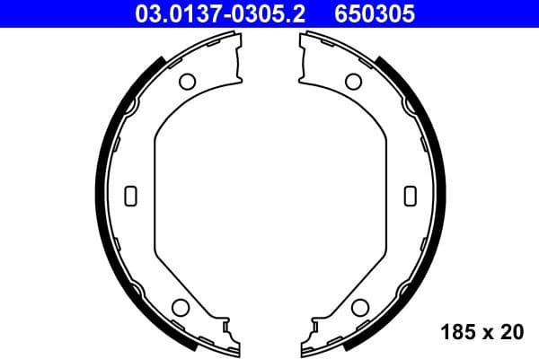 Brake Shoe Set, parking brake 03.0137-0305.2 - image 2