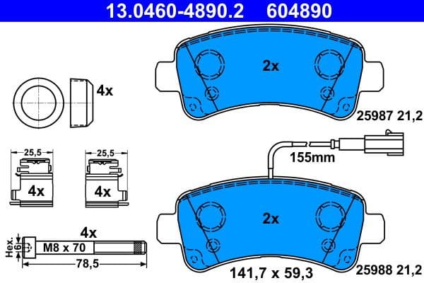 Brake Pad Set, disc brake 13046048902 - image 2