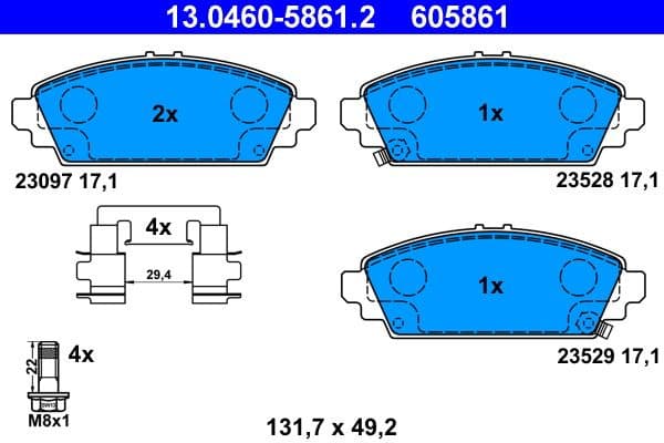 Brake Pad Set, disc brake 13.0460-5861.2 - image 2