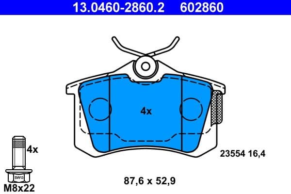 Brake Pad Set, disc brake 13.0460-2860.2 - image 2
