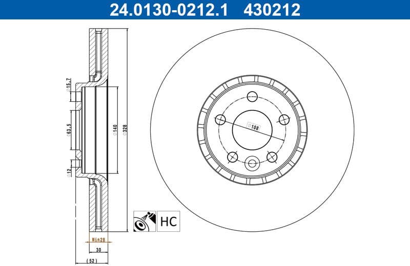 Brake Disc 24.0130-0212.1 - image 3